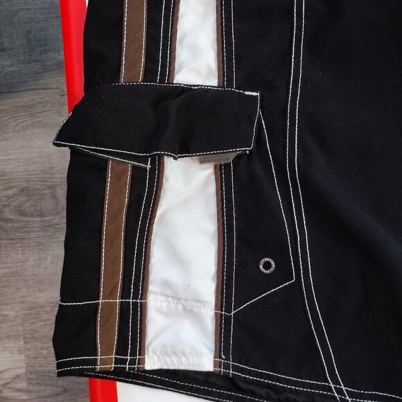 Brooks swim trunk / board short black white brown men's size 38 - Picture 8 of 11